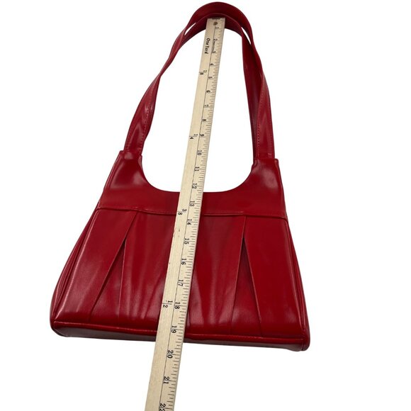 Vintage Handmade Vinyl Handbag Shoulder bag Red - Picture 7 of 8